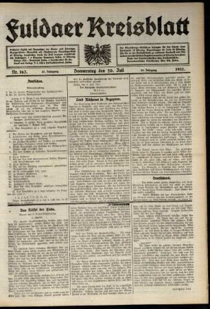Ausgabe vom Donnerstag, den 20. Juli 1911.