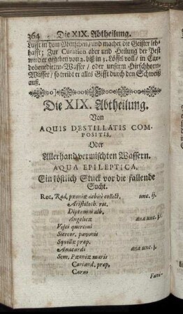 Die XIX. Abtheilung.