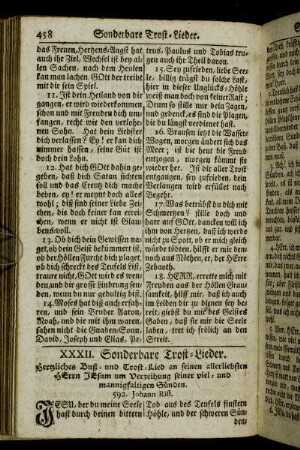 XXXII. Sonderbare Trost-Lieder.