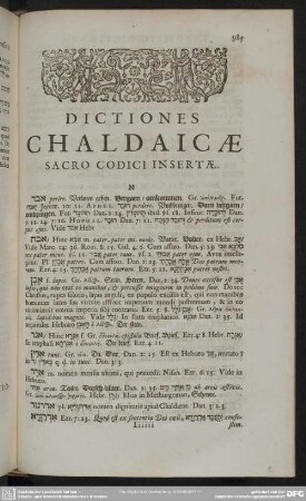Dictiones Chaldaicae Sacro Codici Insertae