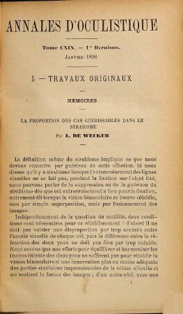 Annales d'oculistique. 119 = A. 61. 1898