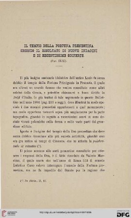 35: Il tempio della Fortuna prenestina secondo il risultato di nuove indagini e di recentissime scoperte