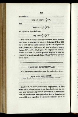 Formule fondamentales.
