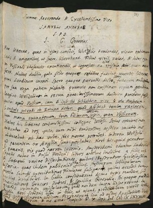1 lat. Brief, Utrecht 10.9.1687