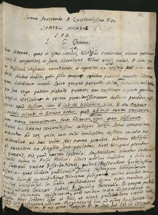 1 lat. Brief, Utrecht 10.9.1687