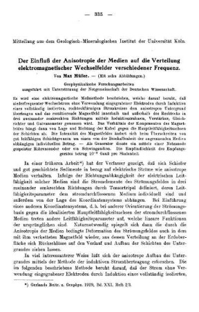 Der Einfluß der Anisotropie der Medien auf die Verteilung elektromagnetischer Wechselfelder verschiedener Frequenz