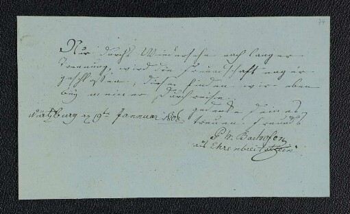 Ph... Bachofen. – Würzburg, 19.01.1808