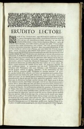 Erudito Lectori.