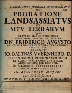 Diss. iur. inaug. de probatione landsassiatus ex situ terrarum