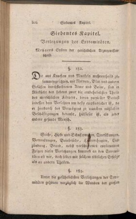 Siebentes Kapitel. Verletzungen der Extremitäten.