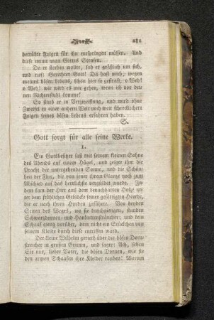 Gott sorgt für alle seine Werke.