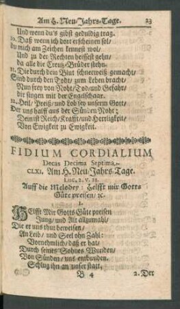 Fidium Cordialium Decas Decima Septima. CLXI. - CLXX.