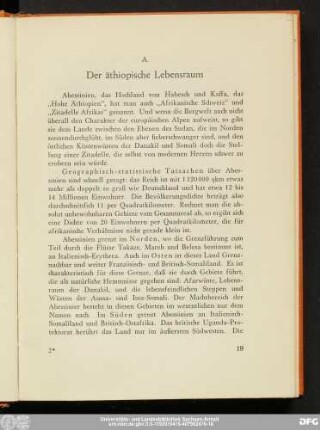 A. Der äthiopische Lebensraum