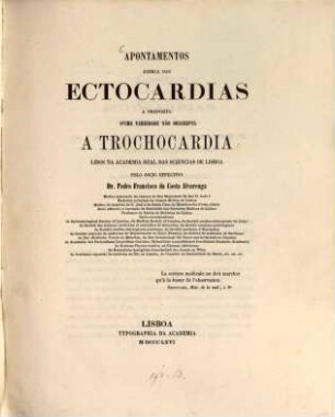 Apontamentos ácerca das ectocardias : A proposito d'uma variedade não descripta a trochocardia