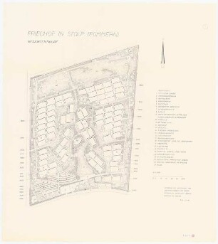 Friedhof Stolp: Gesamtentwurf Grundriss 1:1000