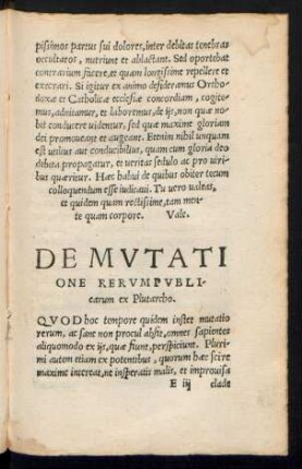 De Mutatione Rerum Publicarum ex Plutarcho.