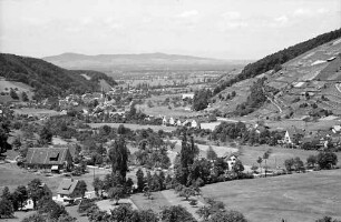 Oberglottertal: Blick ins Glottertal; Hintergrund Kaiserstuhl