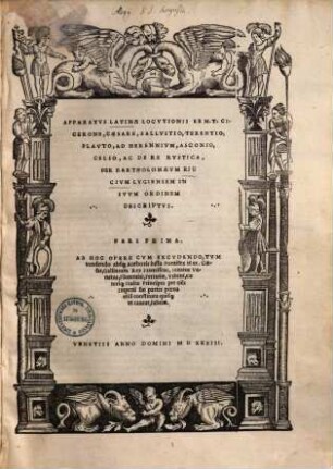 Apparatus latinae locutionis ex M. T. Cicerone, Caesare, Sallustio, Terentio, Plauto, ad Herennium, Asconio, Celso, ac de re rustica