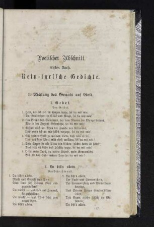 I. Richtung des Gemüts auf Gott
