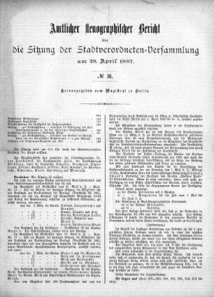 No. 16, 28. April 1887