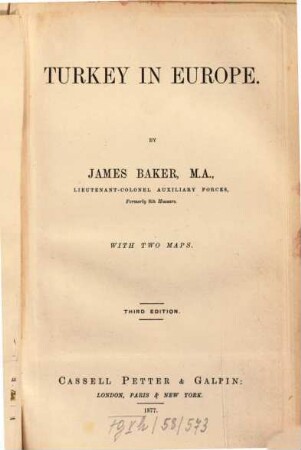 Turkey in Europe : With two maps