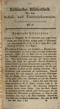 Kritische Bibliothek für das Schul- und Unterrichtswesen. 1, 1 (1819), Bd. 2