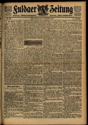 Ausgabe vom Montag, den 21. November 1904.