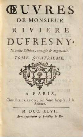 Oeuvres De Monsieur Riviere Du Fresny, 4