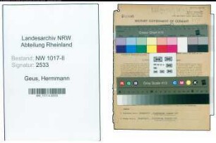Entnazifizierung Hermmann Geus , geb. 28.02.1888 (Oberpostinspektor)
