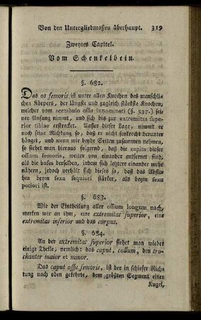 Zweites Capitel. Vom Schenkelbein. § 682-695.