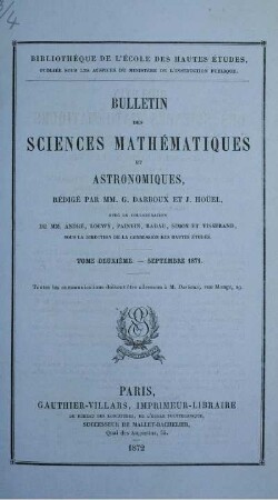 Tome Deuxieme. - Septembre 1871.