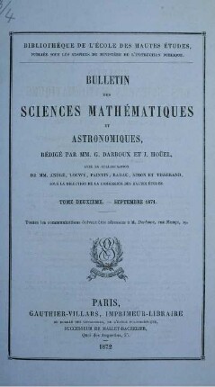 Tome Deuxieme. - Septembre 1871.