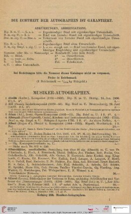 Musiker-Autographen (Nr. 1 - 511)