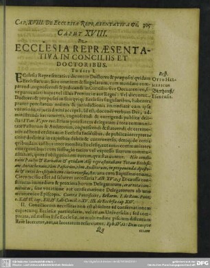 Caput XVIII. De Ecclesia Repraesentativa In Conciliis Et Doctoribus