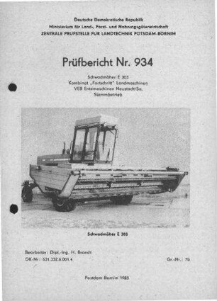 Schwadmäher E 303