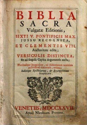 Biblia Sacra Vulgatae Editionis