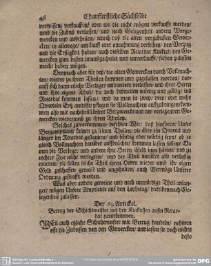 Der 63. Artickel. Betrug der Schichtmeister mit den Kuckussen aufm Retardat zuvorkommen.