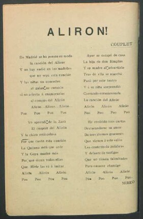 Alirón! : Couplet