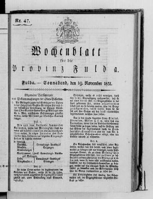 Nr. 47, Ausgabe vom 19. November 1831