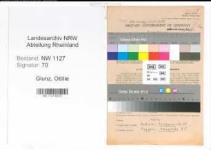 Entnazifizierung Ottilie Glunz , geb. 12.05.1920 (Dolmetscherin)
