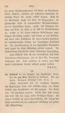 174-176 [Rezension] Merz, Johannes, Die Bildwerke an der Erzthüre des Augsburger Doms