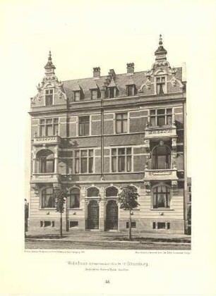 Tafel 46. Wohnhaus Schwarzwaldstr. 22 & 24 in Strassburg. Architekten: Kuder & Müller