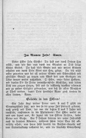 Im Namen Jesu! Amen.