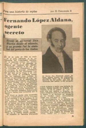 Fernando López Aldana, agente secreto : Para una historia de espías