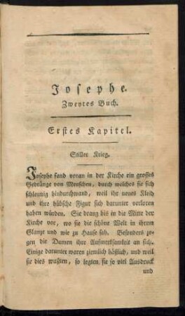 Josephe. Zweytes Buch.