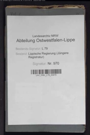 Zahlung der Matrikularbeiträge zur Bundeskasse, Band 1