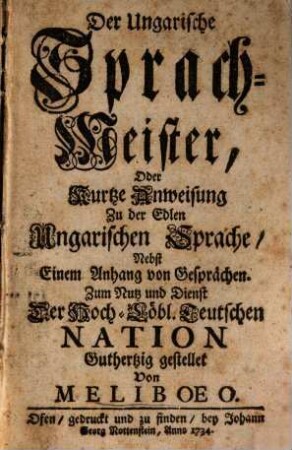 Der Ungarische Sprach-Meister