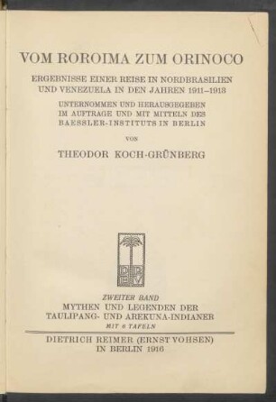 2: Mythen und Legenden der Taulipáng und Arekúna-Indianer