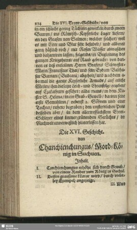 Die XVI. Geschicht. von Chanchienchungus, Mord-König in Suchuen