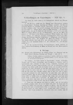 Verhandlungen zu Kopenhagen. - 1424 Okt. 8.